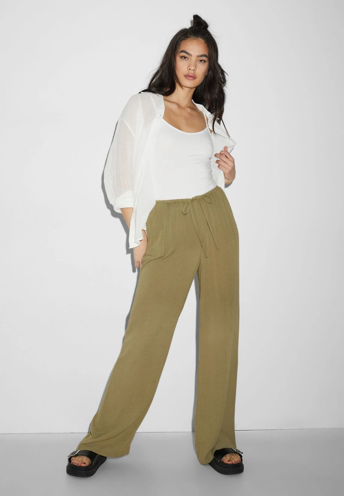 PantaloniLight Green Donna Pantaloni CFI21A02O-M11 4 PantaloniLight Green Donna Pantaloni CFI21A02O-M11 - immagine 2