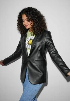 Giacca In SimilpelleBlack Donna Giacche E Blazer CFI21G00Q-Q11