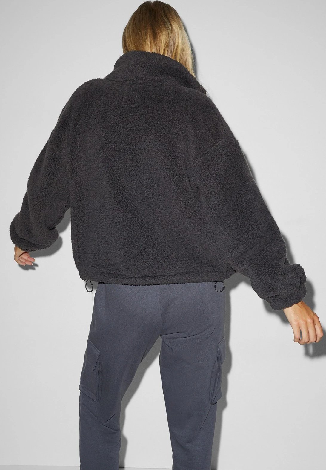 Giacca In PileDark Gray Donna Felpe CFI21G010-C11 4 Giacca In PileDark Gray Donna Felpe CFI21G010-C11 - immagine 2